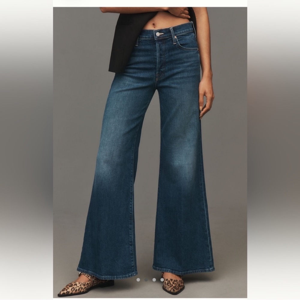 NWT Sz 28 Mother Lil The Tomcat Roller Skimp in Perfectly Imperfect wide leg - Picture 2 of 15